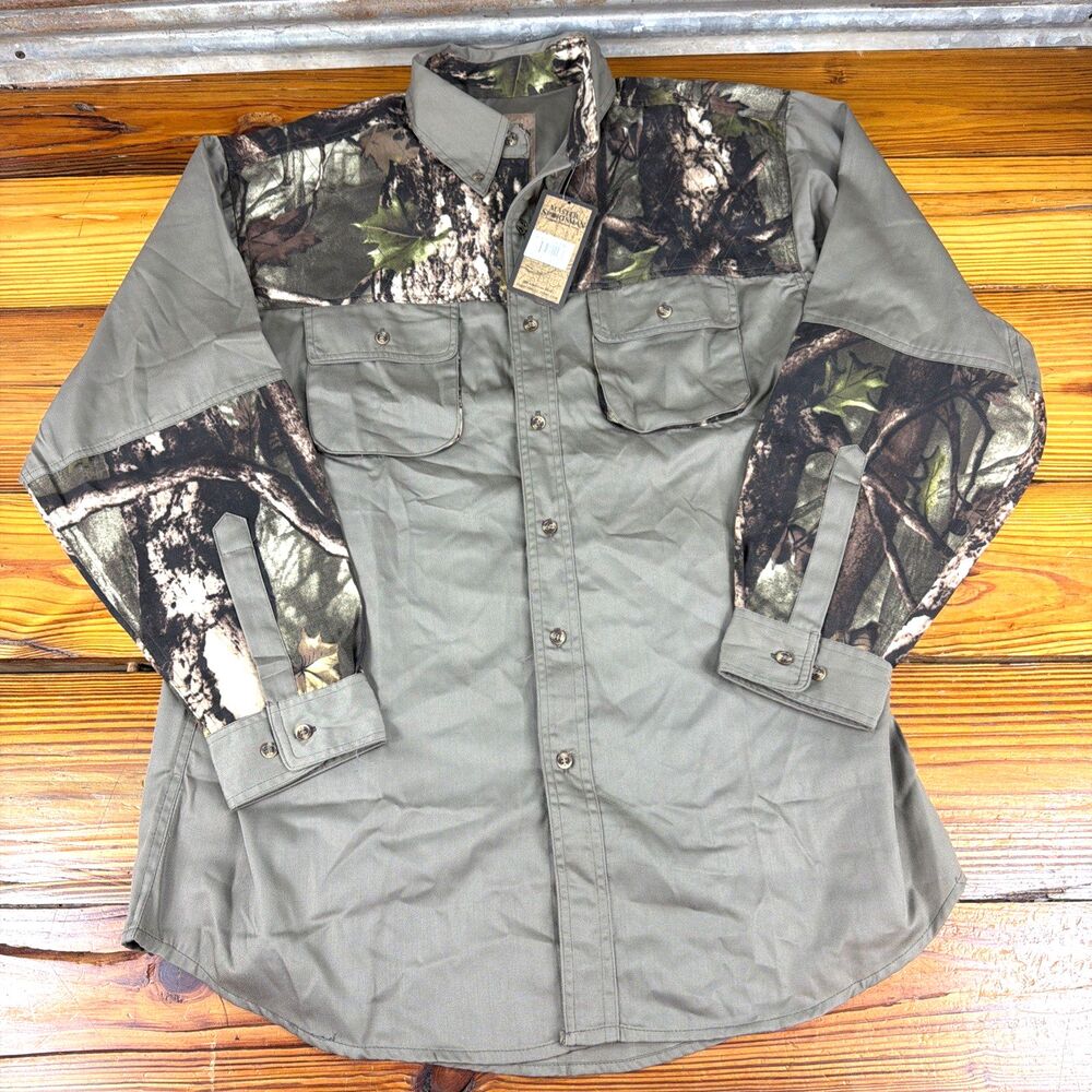 Master Sportsman Shirt Men's XL Khaki Camo Button Down Hunting Outdoor NEW!